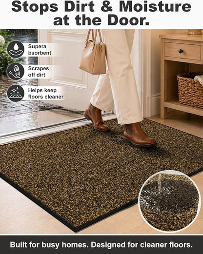 Mibao Super Absorbent Front Door Mat, Non-Slip Washable Indoor Doormats - Image 3