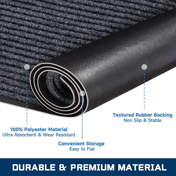 8'x4' Front Door Mat, Extra Large Indoor Outdoor Doormat, Heavy Duty Commercial - Image 2
