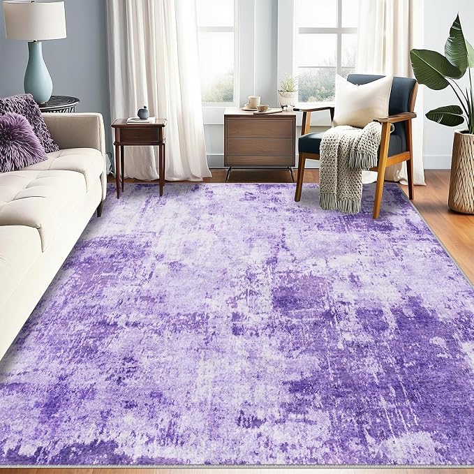 RELEANY Washable Area Rugs 6'x8' Non-Slip Modern Abstract Soft by RELEANY