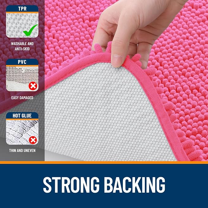 OLANLY Large Bathroom Rugs 40x32, Extra Soft Absorbent Chenille Bath Rugs - Image 6
