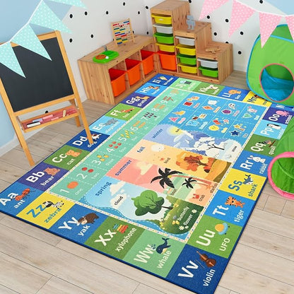 Macgace ABC Kids Rug for Playroom, 3x5 Washable Classroom Area Rugs, Toddler by Macgace