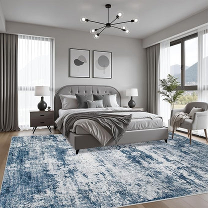 6x6 Area Rug Living Room Rug: Washable Modern Abstract Soft Thin Rug Indoor - Image 3