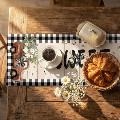 Farmhouse Table Runner, 72 x 13 inches, Rustic Country Decor - Image 4