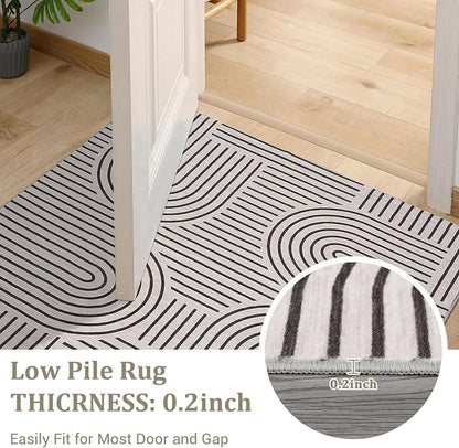 Washable Rug 4ft Area Rugs for Living Room, Abstract Rug for Bedroom, Soft - Image 6