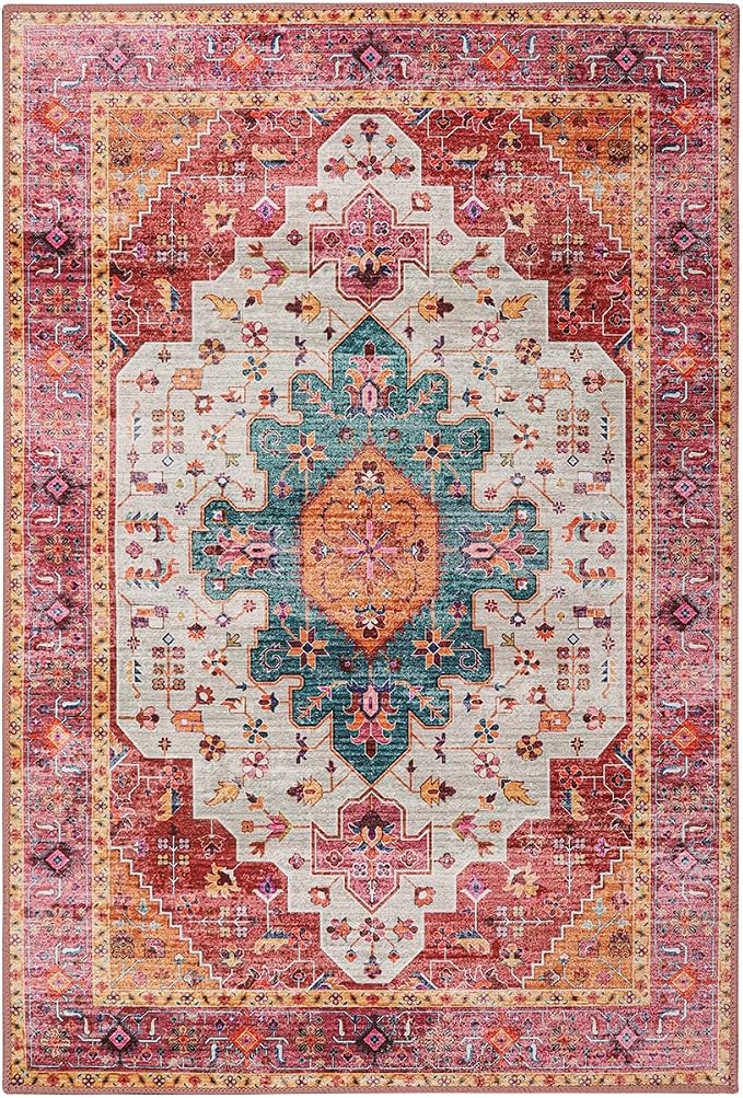 Moynesa Ultra-Thin Washable Pink Area Rug - Image 5