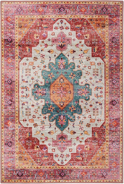 Moynesa Ultra-Thin Washable Pink Area Rug - Image 5