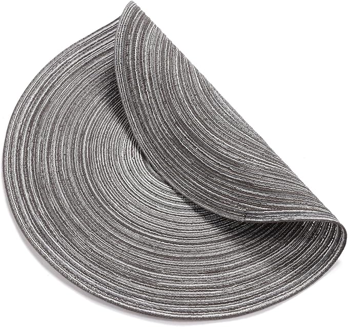 SHACOS Round Placemats Set of 4 Round Braided Placemats 15 inch Cotton - Image 3