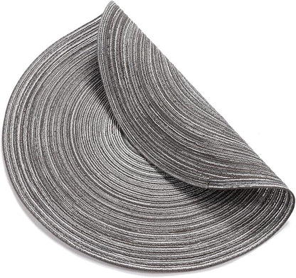 SHACOS Round Braided Placemats Set of 8 Round Table Mats - Image 5