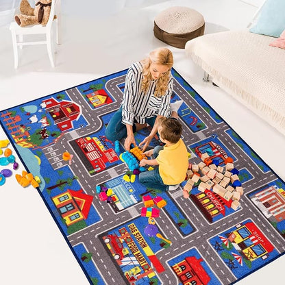 Kids Carpet Playmat Rug 78.7"x59", Car Rug - Image 4