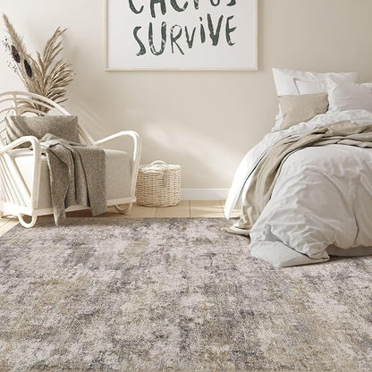 Nakagishi 6x9 Area Rugs Living Room: Washable Abstract Large Neutral Soft Rug - Image 4