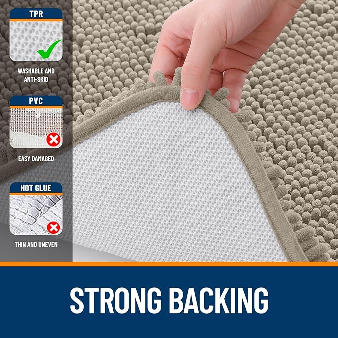 OLANLY Large Bathroom Rugs 70x46, Extra Soft Absorbent Chenille Bath Rugs - Image 6