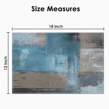 Emvency Farmhouse Placemats Set of 6, 12x18 Inch, Coastal Teal Blue | Farmhouse - Image 3