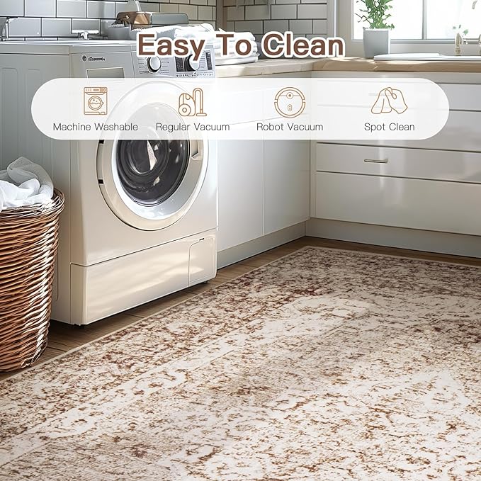 Lofus 2x5 Runner Rug for Hallways, Washable Kitchen Rugs, Non-Slip Rugs for - Image 5