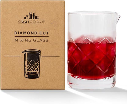 A Bar Above Cocktail Mixing Glass, Diamond Cut Stirring Pitcher, 18 Oz by ABarAbove