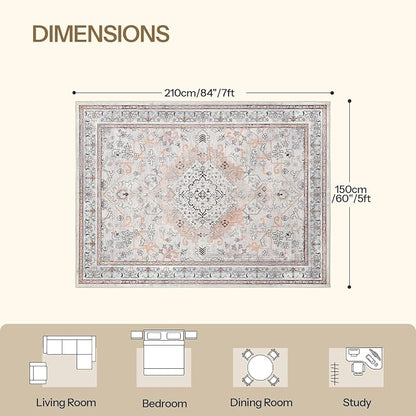 HOOBRO 5 x 7 Area Rugs Washable, Living Room Rugs, Non-Slip Rug Stain Resistant - Image 3