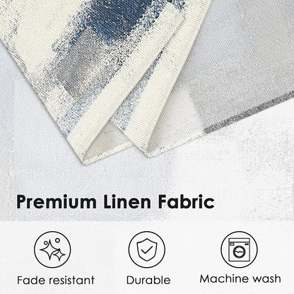 Emvency Farmhouse Placemats Set of 4, 12x18 Inch, Abstract Blue Grey | Abstract - Image 3