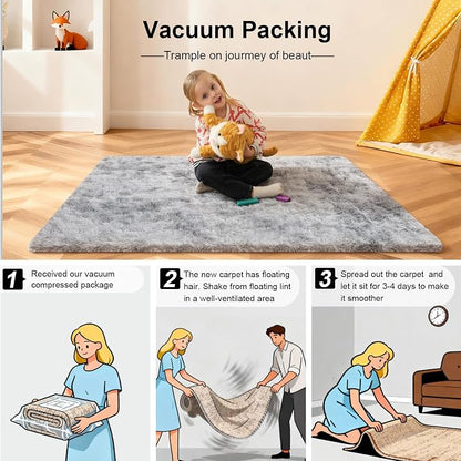 3x5 Rugs for Bedroom, Fluffy Area Rugs for Living Room, Small Fuzzy Shag Soft - Image 5