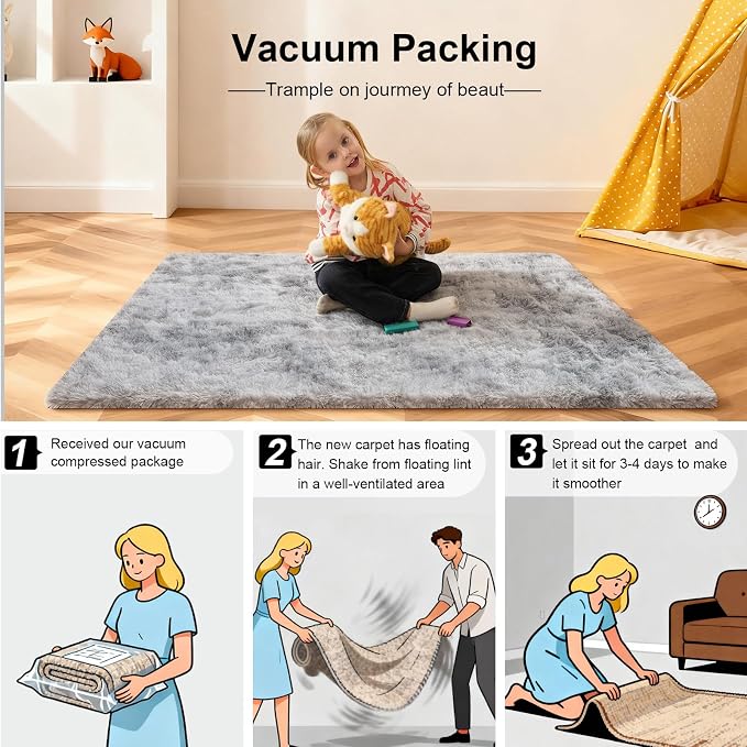2x3 Rugs for Bedroom, Fluffy Area Rugs for Living Room, Small Fuzzy Shag Soft - Image 6