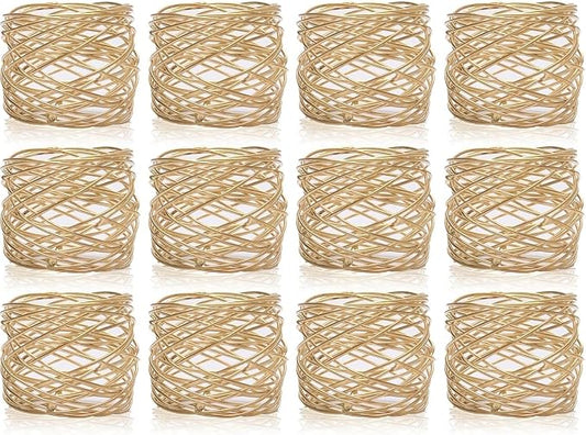 Napkin Rings Set of 12 Metal Gold Round Napkin Rings Buckles by Shafa+impex