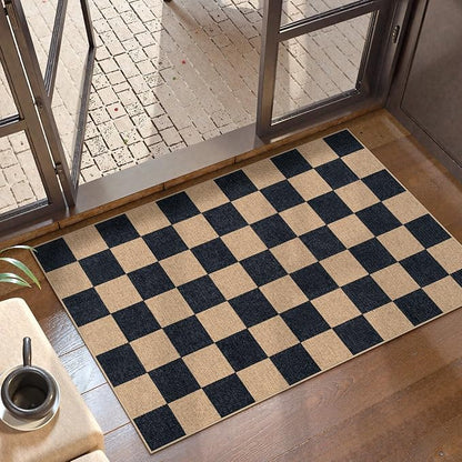 Lahome Colette Checkered Easy Jute 2x3 Rug, Small Entryway Rug Non Slip Kitchen - Image 7