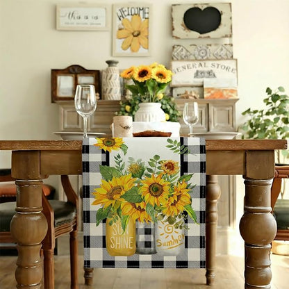 Sunflower Summer Table Runner 13x120 Inch, Kitchen Dining Table Decoration - Image 2