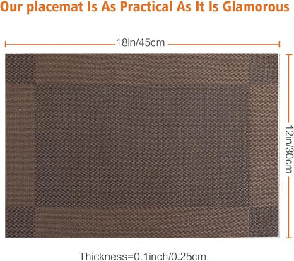 Placemats Set of 12, Vinyl PVC Heat Resistant Washable Placemats Set, Non Slip - Image 3