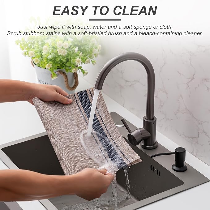 Placemats Set of 4 Washable Indoor | Outdoor Vinyl Place Mats - Image 4