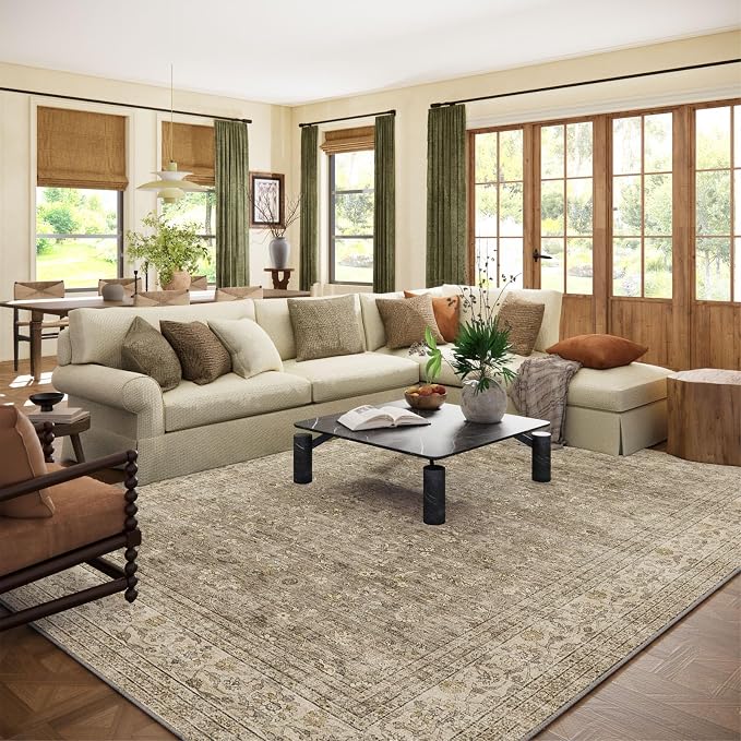 Machine Washable Rugs for Living Room: 10x14 Area Rugs for Bedroom Vintage by palohom