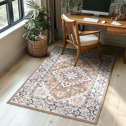 Lessymo 3 x 5 Area Rugs for Living Room- Machine Washable Area Rugs Boho Faux - Image 6