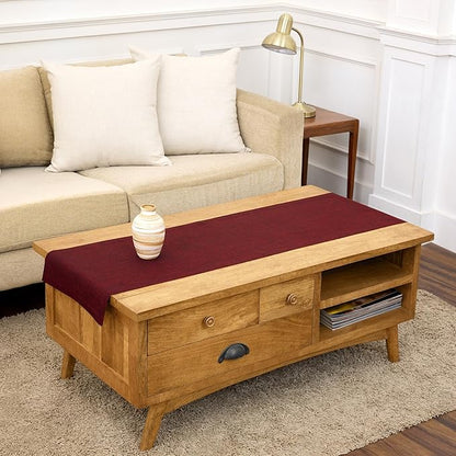 Solino Home 100% Linen Dining Table Runner Red Woven, Athena 14 x 60 in | Table by SolinoHome