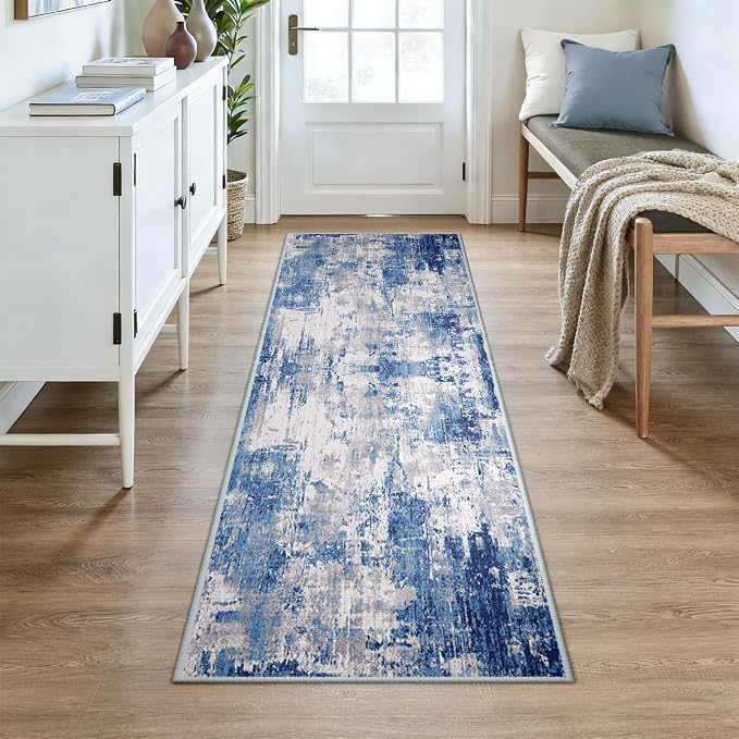 RELEANY Washable Area Rugs 3x7 Non-Slip Modern Abstract Soft - Image 2