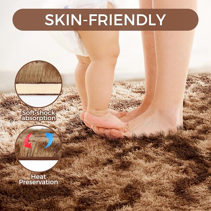 Ultra Soft Rug for Living Room, 3X5 Fluffy Shag Area Rug for Bedroom, Modern - Image 5