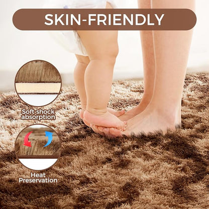 Ultra Soft Rug for Living Room, 3X5 Fluffy Shag Area Rug for Bedroom, Modern - Image 5