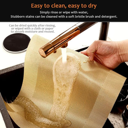 Gold Vinyl Placemats Set of 6, Heat Resistant Table Placemats | 18x12 inch - Image 5