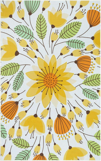Lahome Floral Indoor Outdoor Rug, 5x8ft Non-Slip Outdoor Patio Rug - Image 7