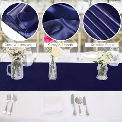 ANECO 4 Pack Satin Table Runner 12 x 108 Inch Long Bright Silk and Smooth - Image 3