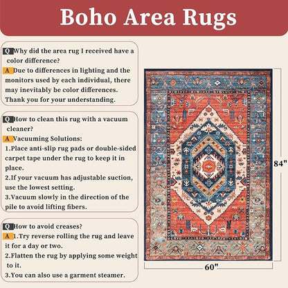 SERISSA Washable Rug 5x7 Boho Area Rugs, Washable Large Rugs - Image 2