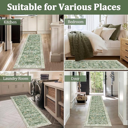 Yamaziot Washable Area Rug 5x7 – Non-Slip Boho Floral Living Room Rug - Image 6
