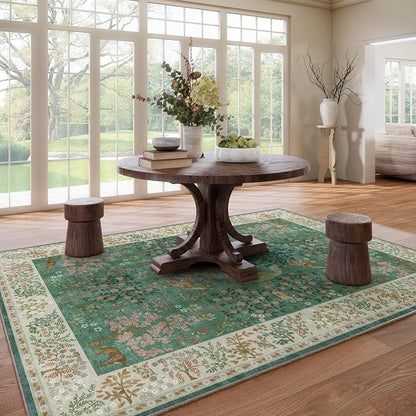 Machine Washable Rugs for Living Room: 9x12 Bedroom Rug Vintage Area Rug Stain - Image 7
