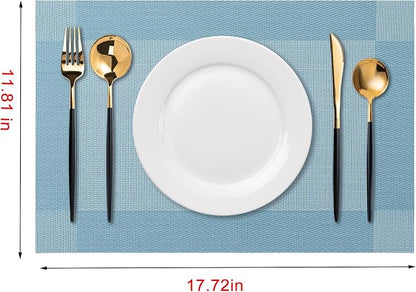 Placemats Set of 6 Washable Indoor | Outdoor Vinyl Place Mats - Image 2
