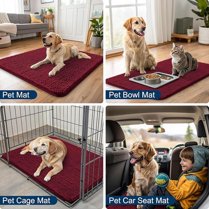Smiry Dog Door Mat for Muddy Paws 47x32, Absorbent Dirt Trapper, Non-Slip - Image 6