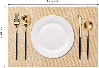 Placemats Set of 4 Washable Indoor | Outdoor Vinyl Place Mats - Image 2