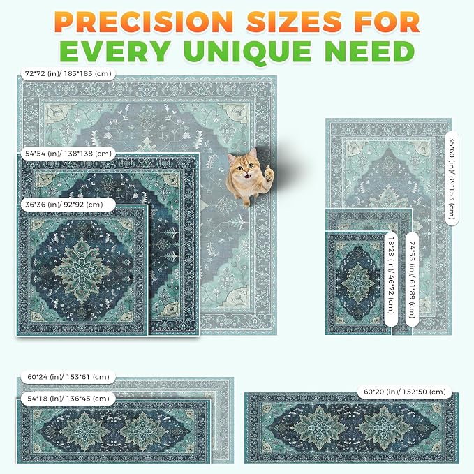 Hompet Cat Litter Mat 2 Pack, 72x72 Large Machine Washable Trapping Mats - Image 7