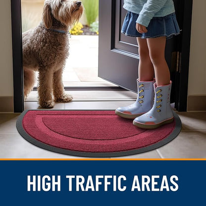 OLANLY Half Circle Door Mat Indoor Outdoor Entrance Welcome, Waterproof - Image 6