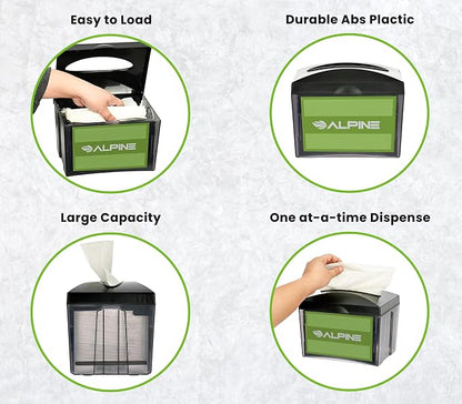 Alpine 6 Pack Tabletop Commercial Napkin Dispenser Restaurant Napkin Holder - Image 2