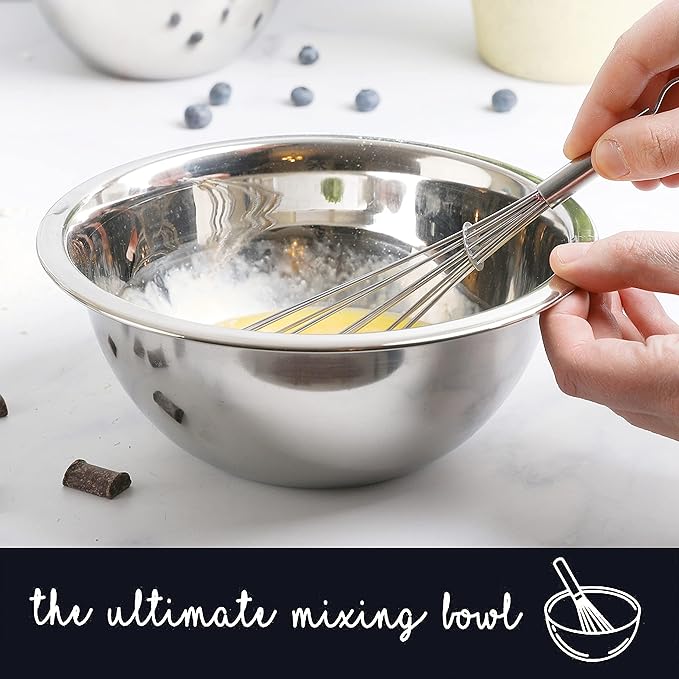 Stainless Steel Mixing Bowls Set, 5-Piece Meal Prep & Food Storage | .75 - Image 4