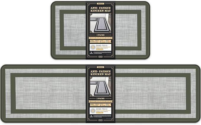 Mattitude Kitchen Mats Set of 2 Cushioned Rugs Anti-Fatigue Mats by Mattitude