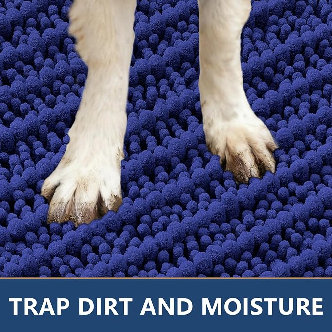 Smiry Dog Door Mat for Muddy Paws 24x16, Absorbent Dirt Trapper, Non-Slip - Image 4
