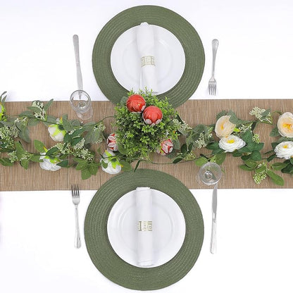 SHACOS Round Placemats Set of 8 Washable 15 inch Round Table Mats Cotton - Image 6