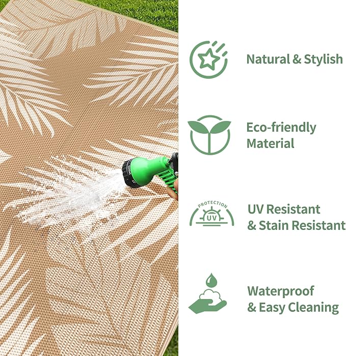 GENIMO Outdoor Rug 9' x 12' Waterproof - Image 6